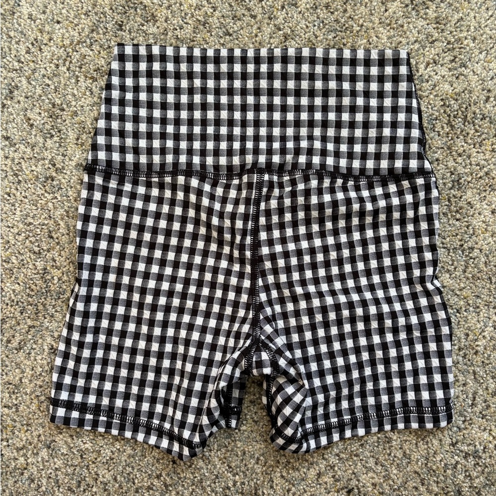 American Eagle checkered biker shorts